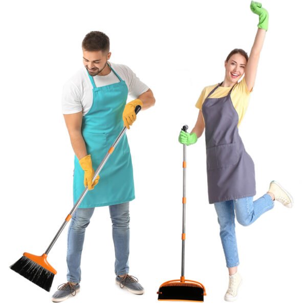 Dustpan and Broom Combo with Long Handle, Upright Set for Home and Kitchen Use - Image 11