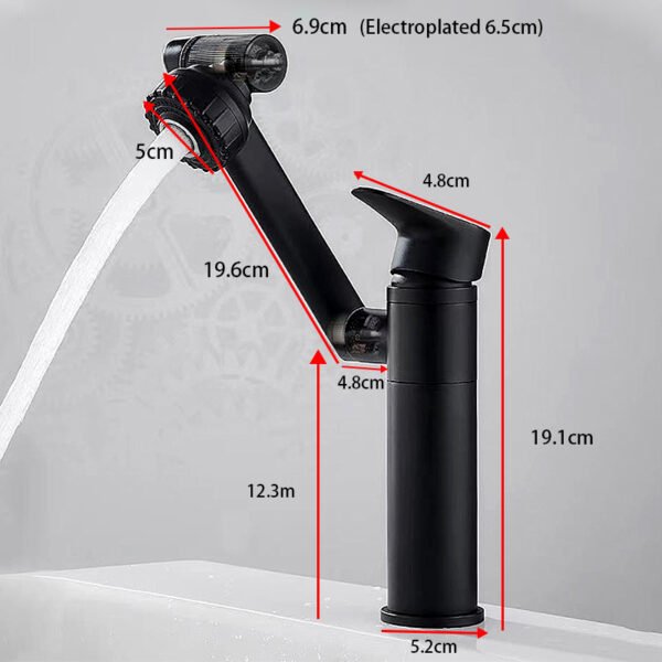 1080-Degree Basin Mixer Tap, Faucet Aerator with Rotating Extender Filter - Image 13