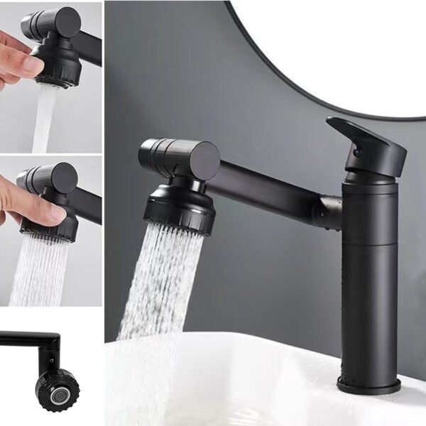 1080-Degree Basin Mixer Tap, Faucet Aerator with Rotating Extender Filter - Image 15