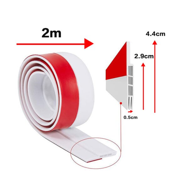 2m Soundproof Draught Excluder, Adhesive Door Seal Strip for Draft and Noise Prevention - Image 13