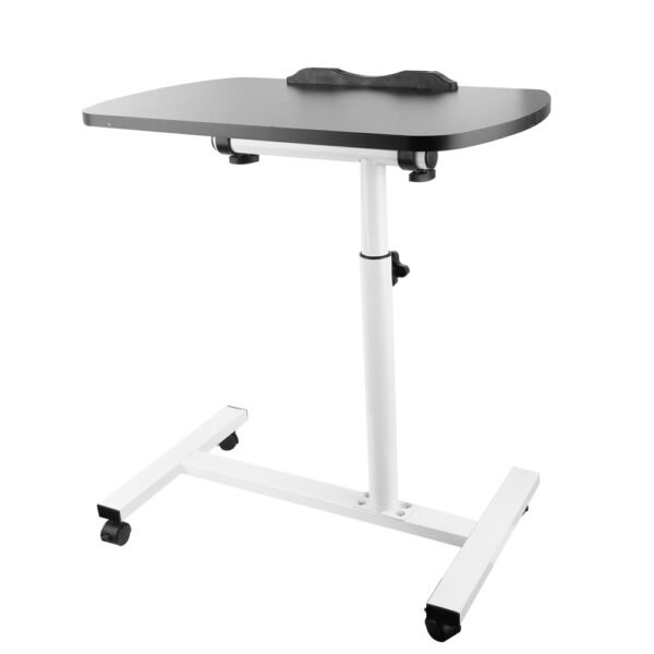 Adjustable Overbed Table with Wheels, Hospital Bed Tray for Home or Medical Use - Laptop - Black - Image 3