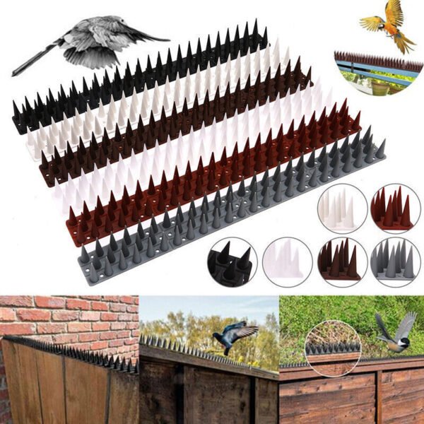 12 pcs Plastic Anti Bird Spike Scarer Anti-Cat Dog Pest Deterrent Pigeon Repellent with Long Spikes - Clear - Image 4