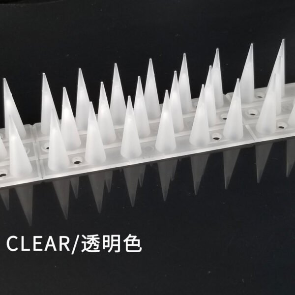 12 pcs Plastic Anti Bird Spike Scarer Anti-Cat Dog Pest Deterrent Pigeon Repellent with Long Spikes - Clear - Image 3