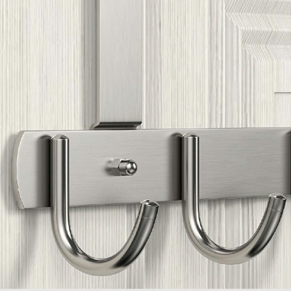 Over-the-Door Hooks - Stainless Steel Rack with 6 Hooks for Efficient Storage - Image 8