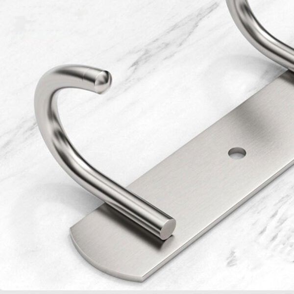 Over-the-Door Hooks - Stainless Steel Rack with 6 Hooks for Efficient Storage - Image 7