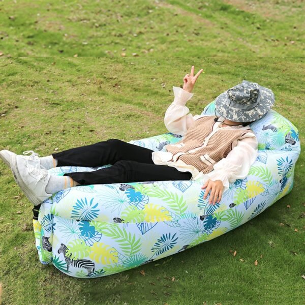 Jungle Horse Design Inflatable Air Bed Sack, Sofa Lounger for Camping and Beach - Image 8