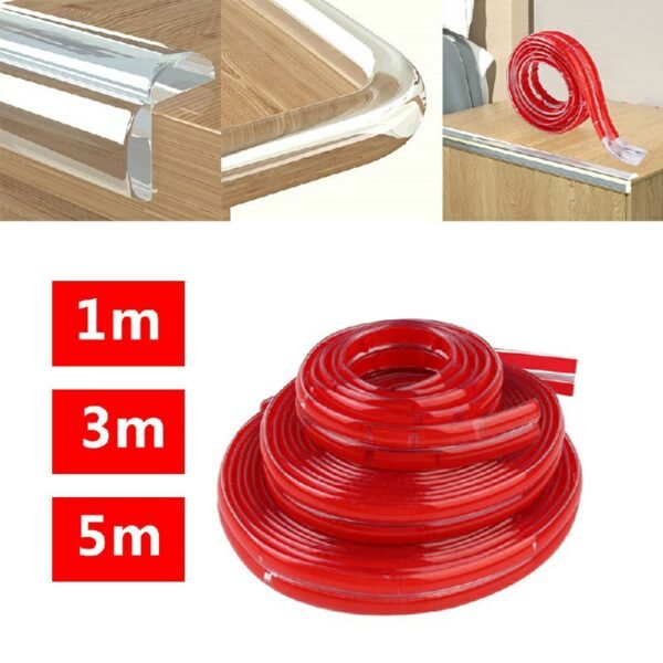 Flexible 3-5m Clear Table Edge Corner Protector Strip for Home Safety