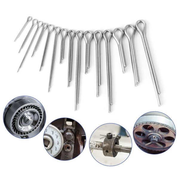 Complete 150-Piece Stainless Steel Cotter Pins Kit, Assorted Split Pins - Image 4