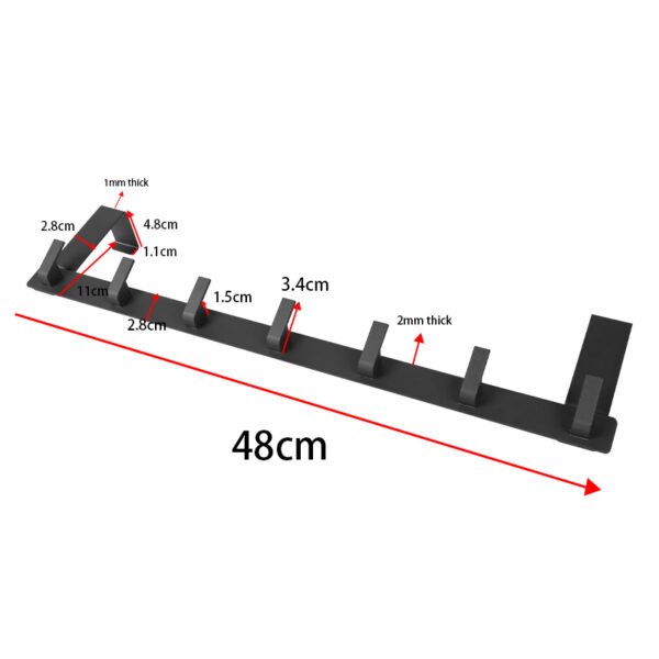 Over-Door Coat Hook Rack - 7-Hook Aluminum Alloy Hanger Grey - Image 10