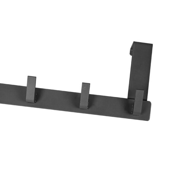 Over-Door Coat Hook Rack - 7-Hook Aluminum Alloy Hanger Grey - Image 3