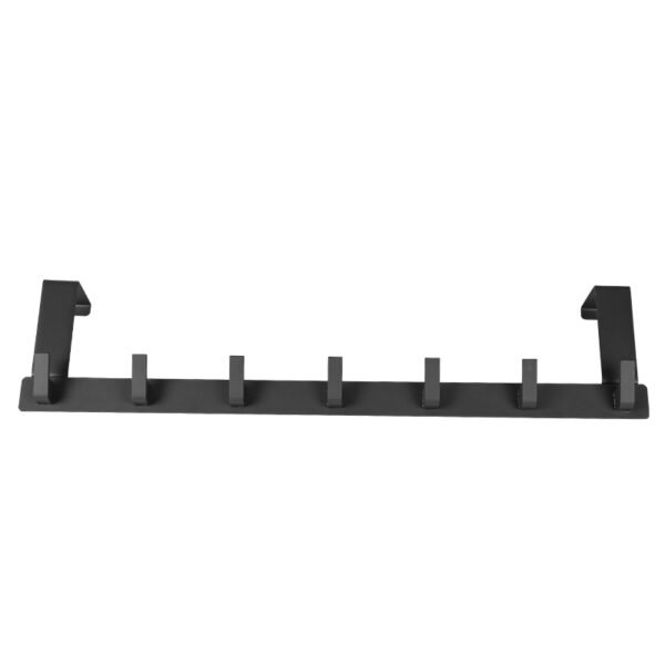 Over-Door Coat Hook Rack - 7-Hook Aluminum Alloy Hanger Grey - Image 4