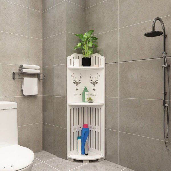 3-Tier Shower Caddy Corner Shelf Unit, Bathroom Storage Organiser - Deer Design - Image 3