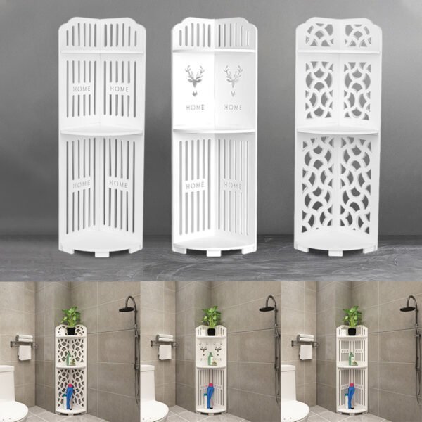 3-Tier Shower Caddy Corner Shelf Unit, Bathroom Storage Organiser - Deer Design - Image 4