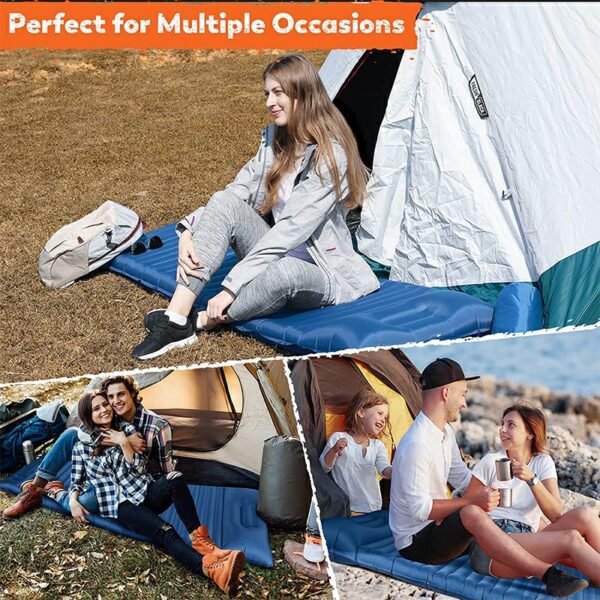 High-Quality Inflatable Camping Sleeping Mat with Pillow, Ultralight and Thick - Image 4