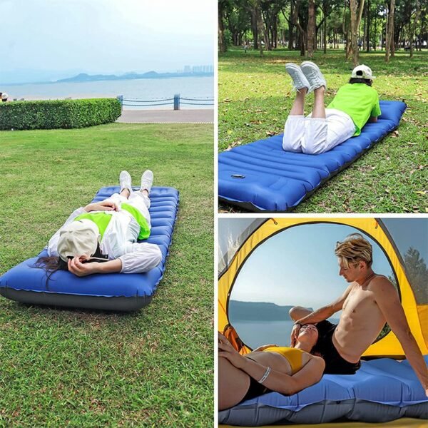 High-Quality Inflatable Camping Sleeping Mat with Pillow, Ultralight and Thick - Image 5