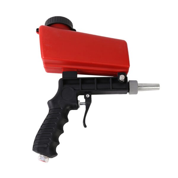 Air Sandblasting Gun, Handheld Sand Blaster for Rust Removal and Surface Cleaning - Black & Red - Image 3