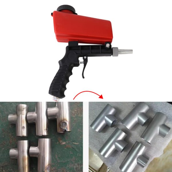 Air Sandblasting Gun, Handheld Sand Blaster for Rust Removal and Surface Cleaning - Black & Red - Image 10