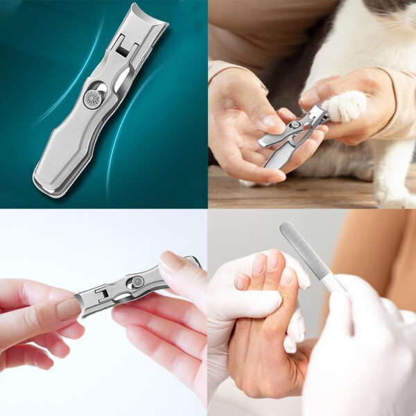 Professional Anti-Splash Nail Clippers with Wide Jaw and Nail File - Image 4