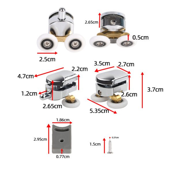 8-Piece Shower Door Rollers, 25mm Sliding Glass Door Replacement Wheels for Showers - Image 16