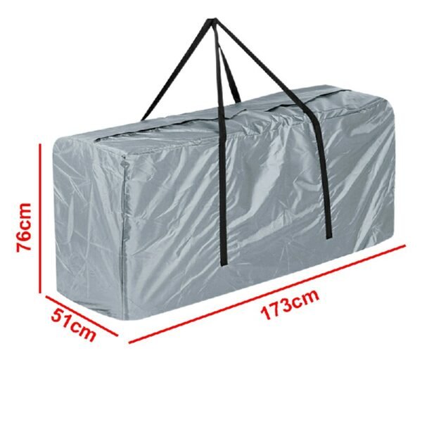 Heavy Duty Outdoor Cushion Storage Bag, Extra Large for Garden Furniture - Grey - Image 8