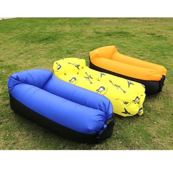 Portable Inflatable Sofa Lounger, Lazy Air Bed for Outdoor Use - Blue - Image 5