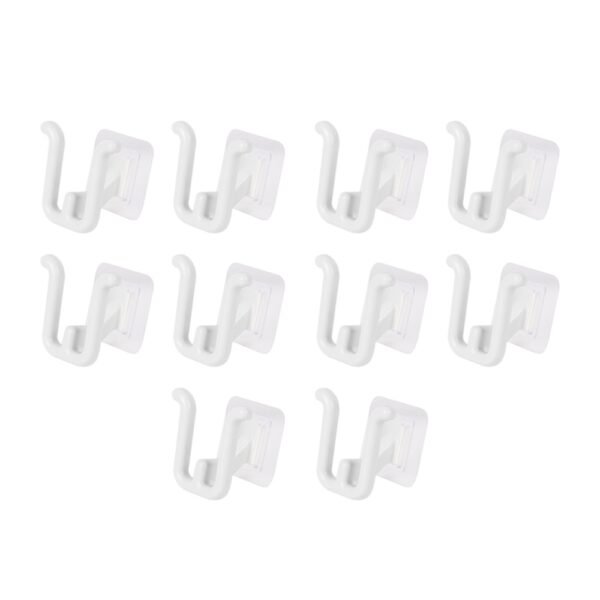 10pcs Wall-Mounted Slipper Hooks, Self-Adhesive Shoe Rack Organizer - White - Image 2