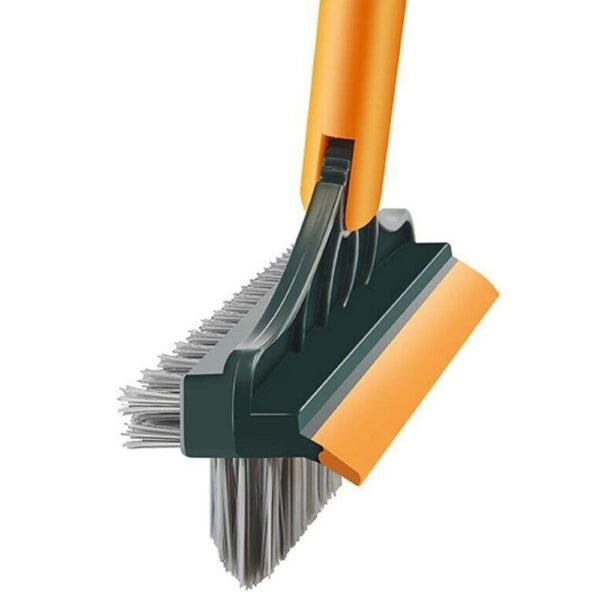 3-in-1 Floor Scrub Brush, Squeegee Mop with 120° Rotating Head - Grey - Image 3