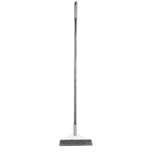 3-in-1 Floor Scrub Brush, Squeegee Mop with 120° Rotating Head - Grey