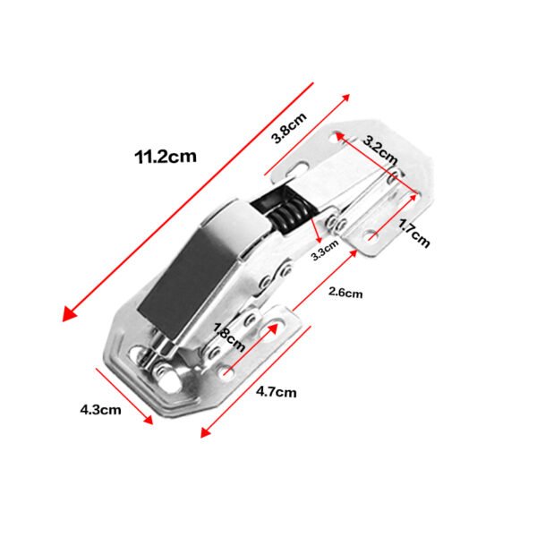 4 PCS 90° Kitchen Cabinet Door Hinges, Concealed Cupboard Hinges No Slot Required - Image 4