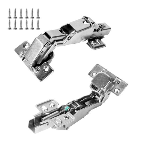 2 PCS 165° Kitchen Cabinet Hinges, Soft Close Cupboard Hinges with Fixing Screws