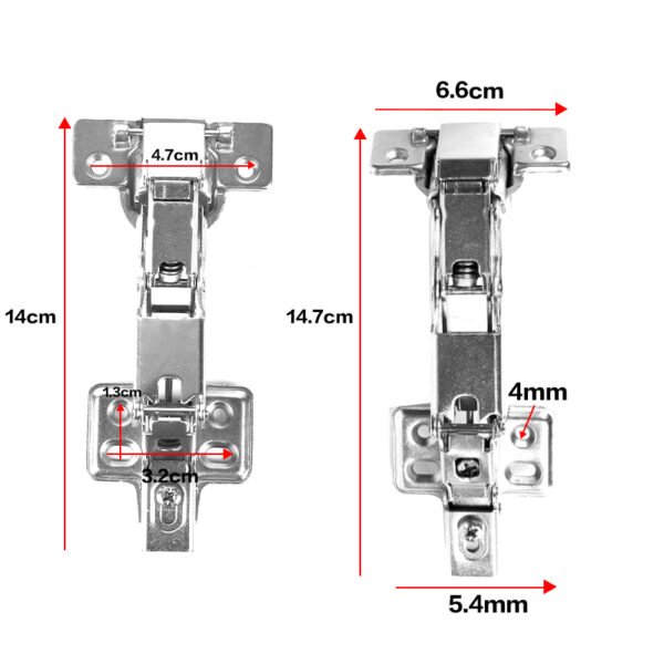 2 PCS 165° Kitchen Cabinet Hinges, Soft Close Cupboard Hinges with Fixing Screws - Image 8