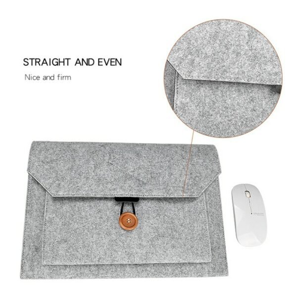 MacBook Pro 15.4 Inch and iPad Felt Sleeve, Protective Laptop Case - Grey - Image 5