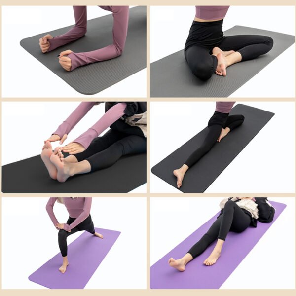 Yoga Mat with Carrying Strap - 15mm Thick Gym Mat for Fitness and Pilates - Image 4