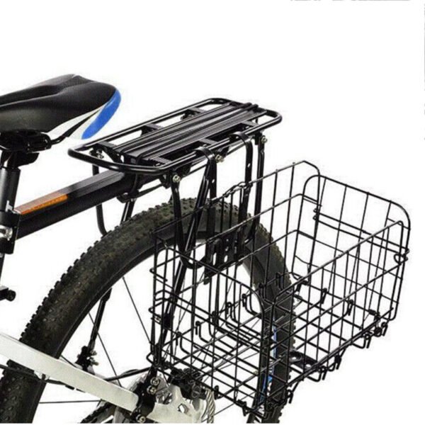 Metal Foldable Bike Basket - Handlebar or Rear Shopping Carrier - Black - Image 8