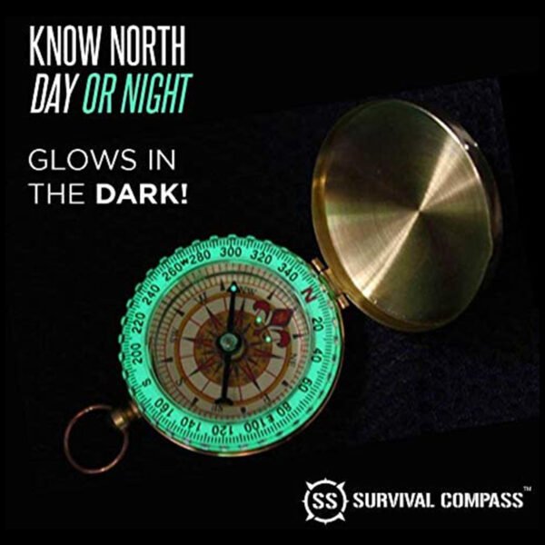 Camping Survival Compass, Glow-in-the-Dark Military-Grade Outdoor Navigation Tool - Image 3