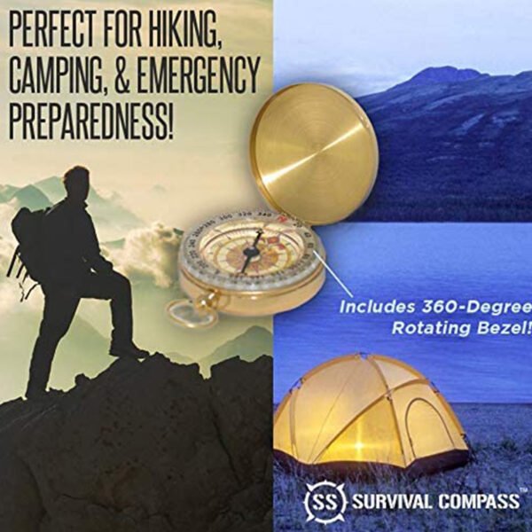 Camping Survival Compass, Glow-in-the-Dark Military-Grade Outdoor Navigation Tool - Image 4